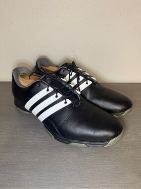 Adidas Golf Shoes Men's Size 12 Pure TRX Black White Microfiber Leather F33238